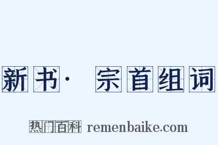 新书·宗首组词是什么意思的图片